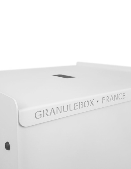rangement granulés de bois 55kg blanc