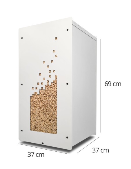 box à pellets blanc en acier