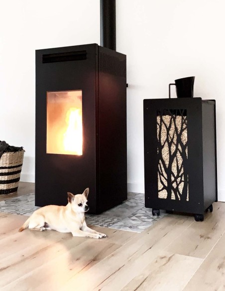 rangement granulés de bois granulebox  avec accessoires