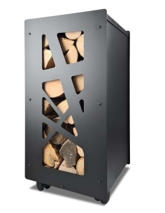 Panier à bûches de bois et bûche de bois compressées 2