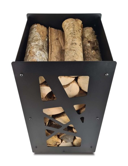 Un rangement à bûches pour poêle à bois