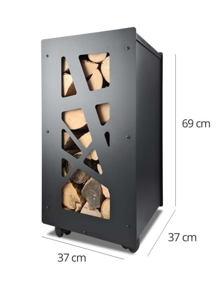 stockage de bûches de bois en intérieur