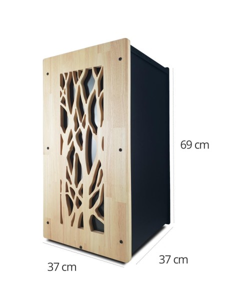 Stockage de pellets en intérieur granulebox noir modèle arbre