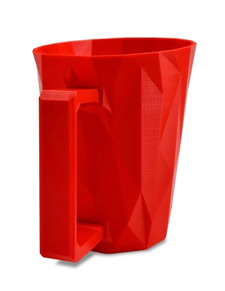 Pelle à pellets rouge et design pour remplir le poêle à pellets facilement
