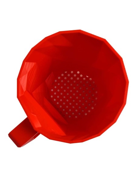 Pelle à pellets rouge et design pour remplir le poêle à pellets facilement