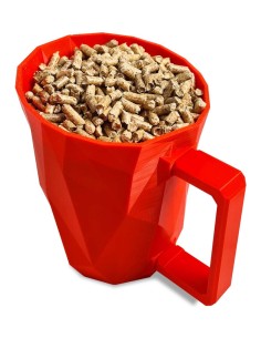 Pelle à pellets rouge et design pour remplir le poêle à pellets facilement 2