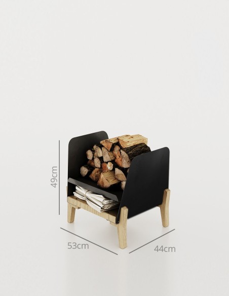 Structure robuste en acier du rangement bois
