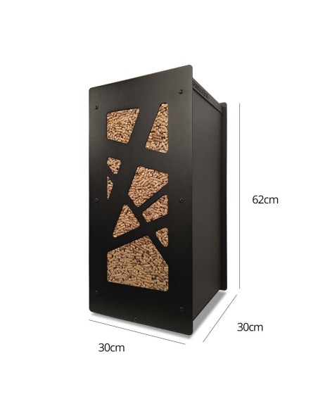 gros pack de rangement granulés de bois avec filtre + pelle + roulettes