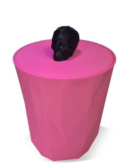Crocketbox rose avec poignée tête de mort