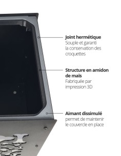 boite à croquette en acier noire grande capacité 2