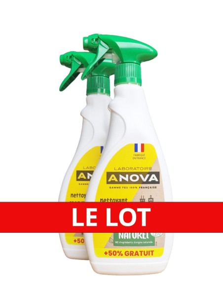 lot de 2 x750ml de produit nettoyant pour vitre de poêle à pellets
