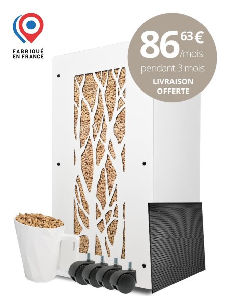 Rangement pellet intérieur pour poêle à granulés de bois