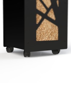 Roulettes grand diamètre pour rangement à pellets 55kg 2