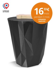 Boîte à croquettes design Apie noire avec poignée patte de chat