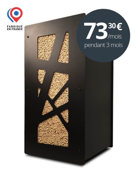 Rangement design pour pellets Granulebox Archi noir 55kg