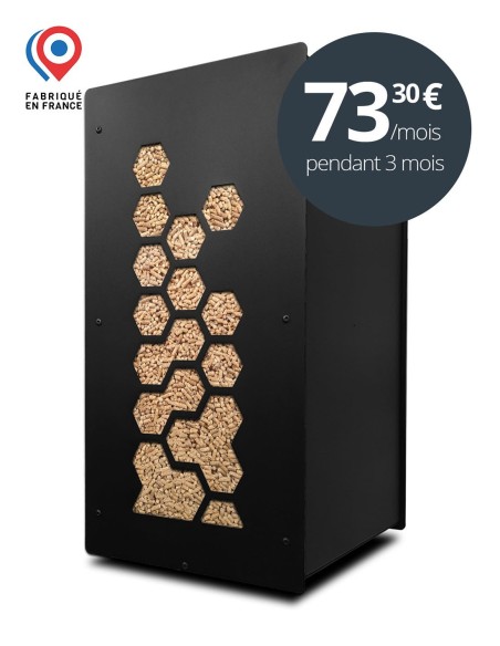 Meuble de rangement granulés bois World Noir 55kg Design élégant & pratique