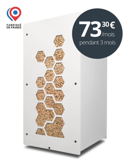 Granulebox Octo Blanc : Rangement Pellets Design