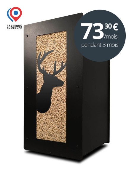 Rangement pellets intérieur Granulebox cerf noir