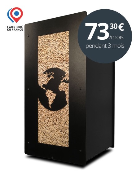 Stockage granulés de bois Granulebox 55kg world noir