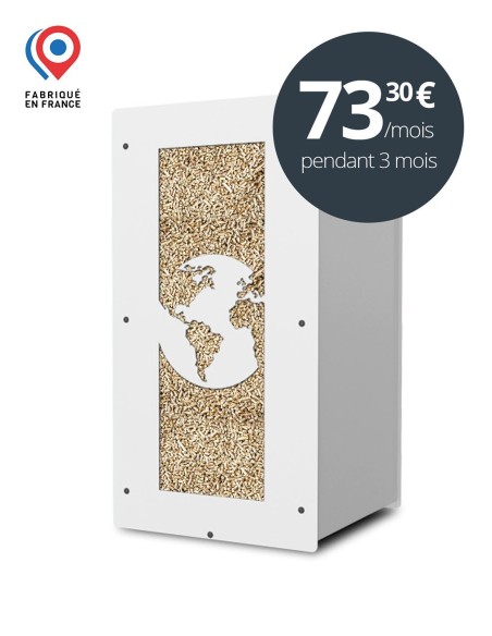 Rangement pellets grande capacité Granulebox WORLD blanc