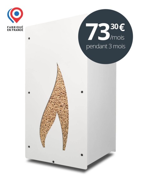 Stockage pellets intérieur Granulebox Flamme blanc