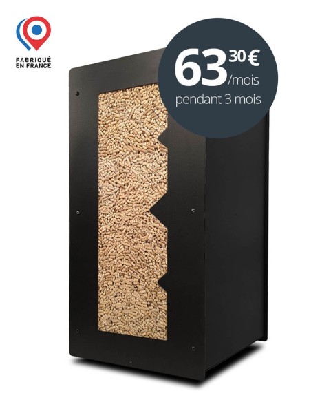 rangement granulés de bois en acier