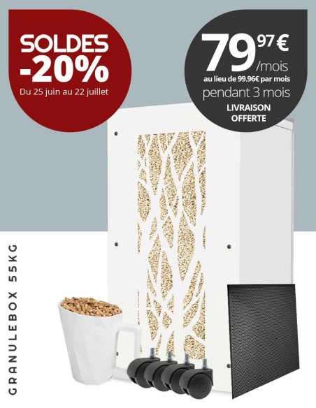 Rangement pellet intérieur pour poêle à granulés de bois