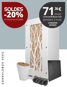 Stockage pellets Gros pack Granulebox 30kg  en blanc