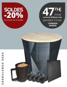 Meuble rangement granulés bois Granulebox Bo noir