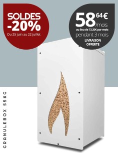 Stockage pellets intérieur Granulebox Flamme blanc