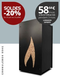 Meuble de rangement granulés bois 55kg – Granulebox Flamme Noir