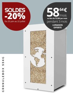 Rangement pellets grande capacité Granulebox WORLD blanc