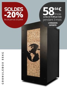 Stockage granulés de bois Granulebox 55kg world noir