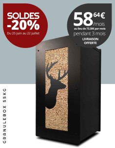 Rangement pellets intérieur Granulebox cerf noir