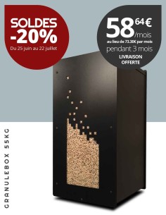 Rangement granulés 55kg design - Granulebox NUMERIK noir