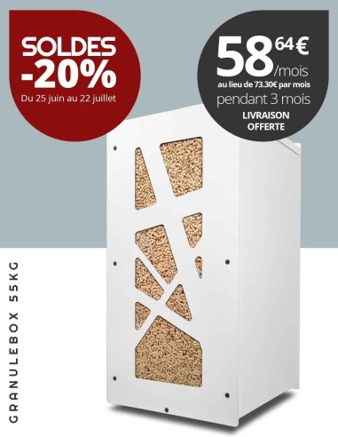 Granulebox 55kg Archi Blanc : meuble pellets design