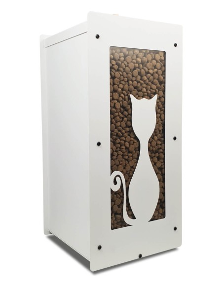 Crocketbox blanche avec poignée en bois massif verni