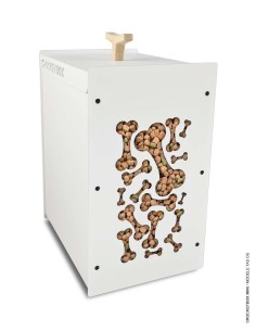 Boîte à croquettes design blanche Crocketbox 10 kg