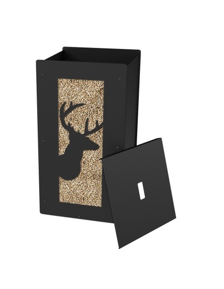 box à granulés de bois grande capacité noir