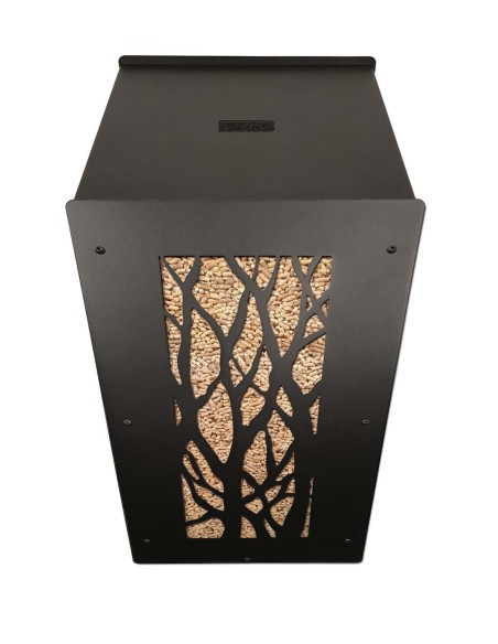 rangement pellet arbre noir 55kg de capacité