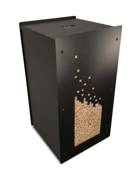 meuble de stockage pellets noir