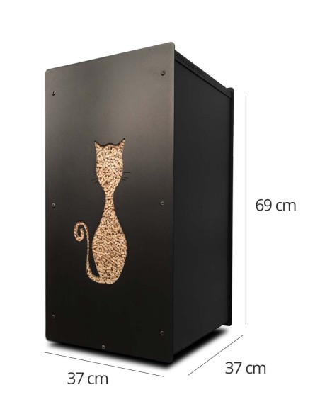 meuble de stockage granulés de bois en noir