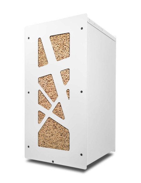 Meuble pellets Granulebox 55kg Archi blanc : vue de face